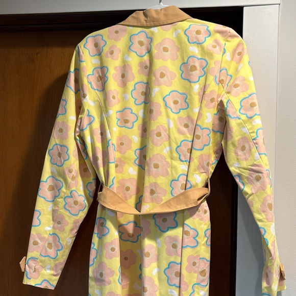 NWOT- Modcloth Yellow Floral Coat - Picture 4 of 4